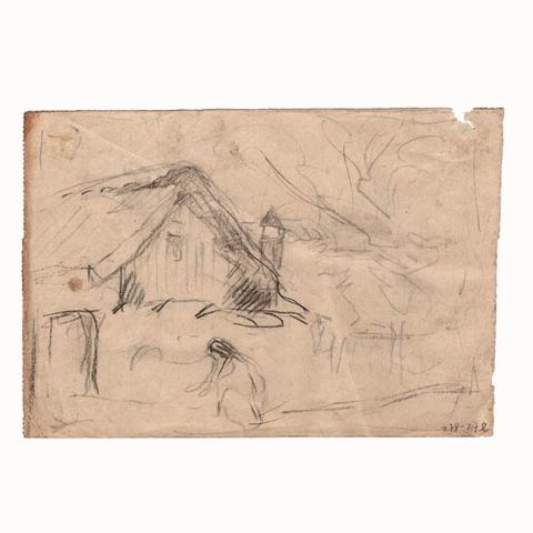 Primera imagen del registro (paisaje con casa a la izquierda, figura 1er plano)