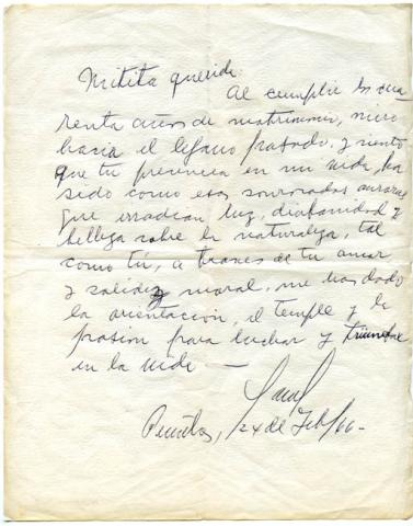 Primera imagen del registro Carta de Gabriel González Videla a Rosa Markmann