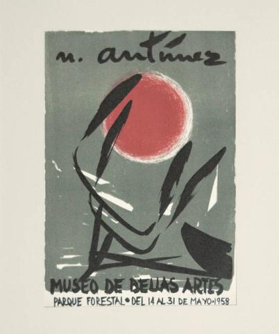 Primera imagen del registro Antúnez, 1958, Cartel Exposición MNBA
