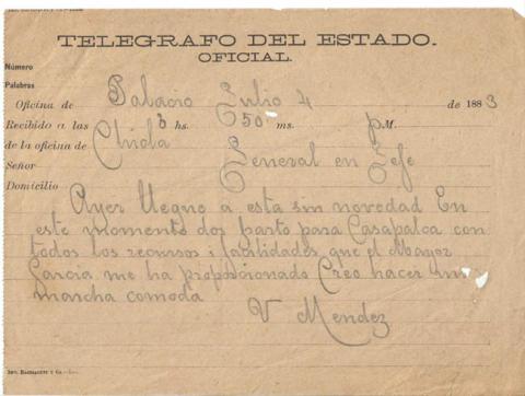 Primera imagen del registro Telégrafo Oficial del Estado