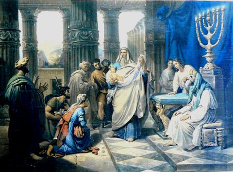 Primera imagen del registro Jesús presentado en el Templo.
