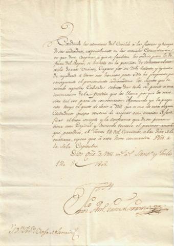 Primera imagen del registro Carta de Antonio García Carrasco a Don Francisco de Borja Larraín