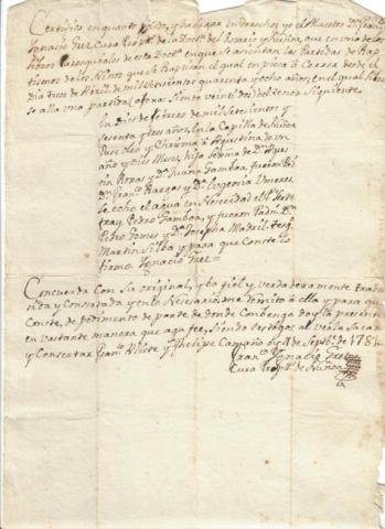 Primera imagen del registro Certificado firmado por Francisco Ignacio Grez