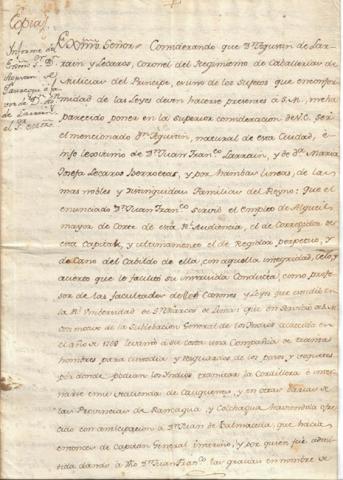 Primera imagen del registro Informe a favor de Larraín fechado el 9 de diciembre de 1779