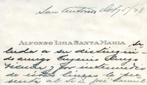 Primera imagen del registro Tarjeta de visita de Alfonso Lira