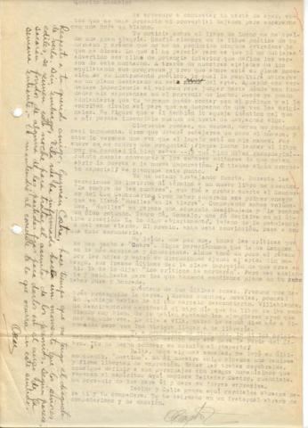Primera imagen del registro Carta de Oscar Castro a Gonzalo Drago