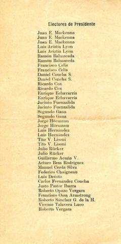 Primera imagen del registro Nómina de electores de presidente
