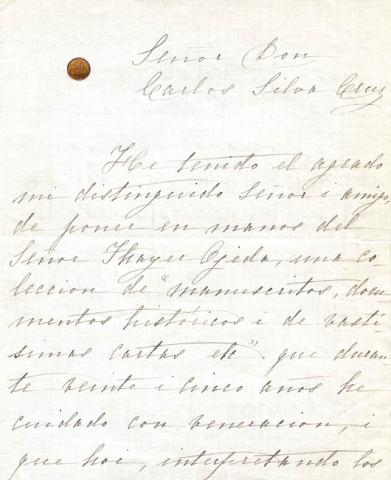 Primera imagen del registro Carta a Carlos Silva