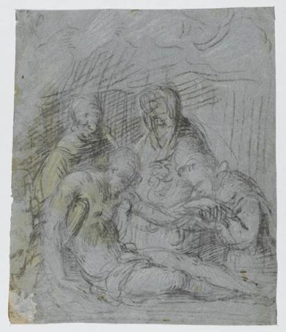 Primera imagen del registro Piedad (anverso) / Media figura femenina tendida (reverso)