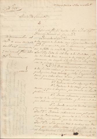 Primera imagen del registro Oficio N°311 firmado por D.J.Benavente