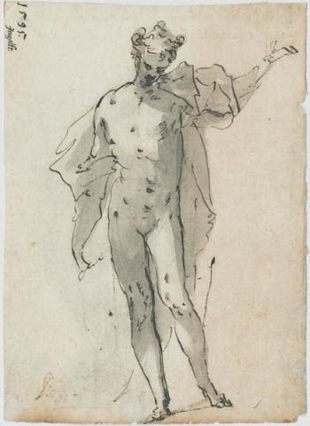 Primera imagen del registro Figura desnuda con paño (anverso) / Figura desnuda con paño (reverso)