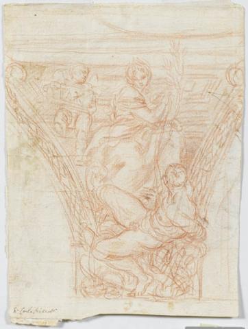 Primera imagen del registro Figura alegórica de la paz (anverso) / Alegoría de Roma sagrada y profana (reverso)