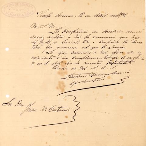 Primera imagen del registro Carta del Cuerpo de Bomberos