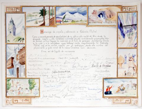 Primera imagen del registro Homenaje de simpatía y admiración a Gabriela Mistral