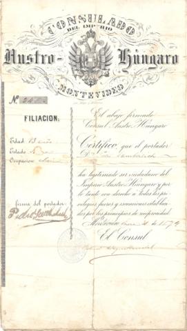 Primera imagen del registro Consulado Austro Húngaro
