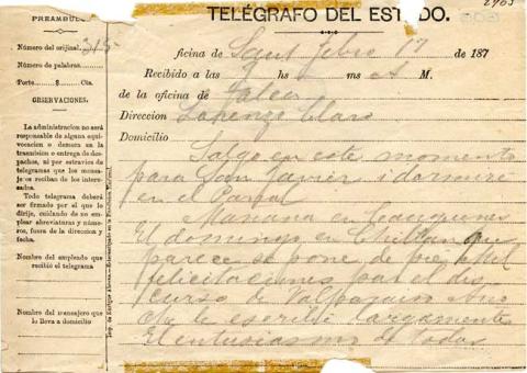 Primera imagen del registro Telegrama