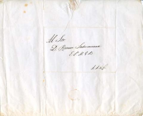 Primera imagen del registro Carta de don Andrés Antonio de Borbea al señor Ramón Subercaseaux