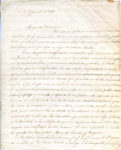 Primera imagen del registro Carta de don Ramón Subercaseaux a su hermano
