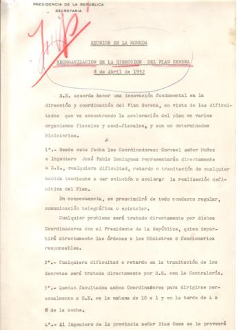 Primera imagen del registro Reorganización de la Dirección del Plan Serena