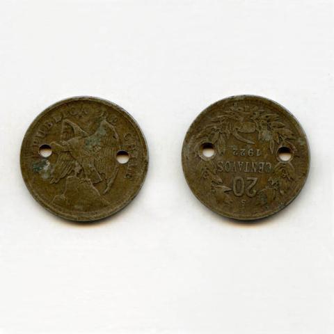 Primera imagen del registro 20 centavos 1922