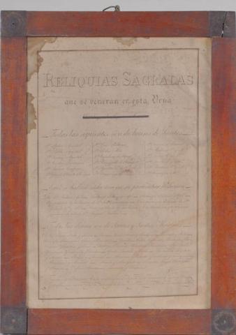 Primera imagen del registro Reliquias Sagradas