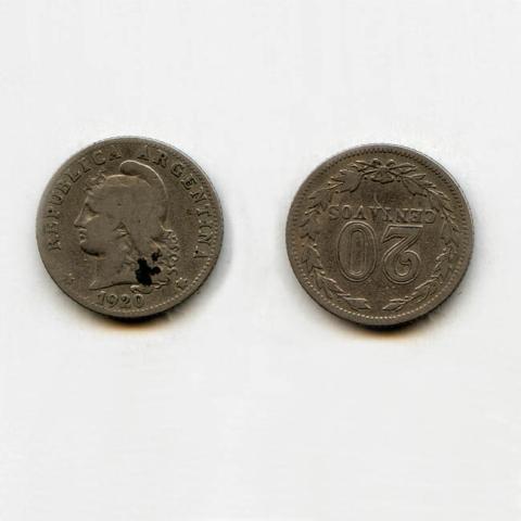 Primera imagen del registro 20 centavos 1920