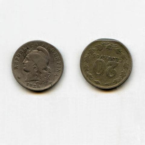 Primera imagen del registro 20 centavos 1926