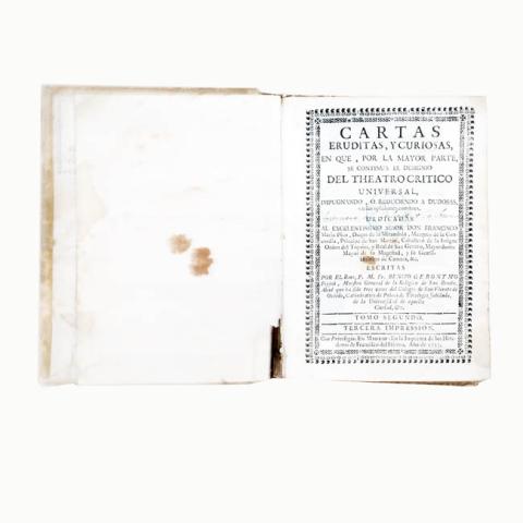 Primera imagen del registro Cartas eruditas y curiosas del theatro critico universal Tomo II