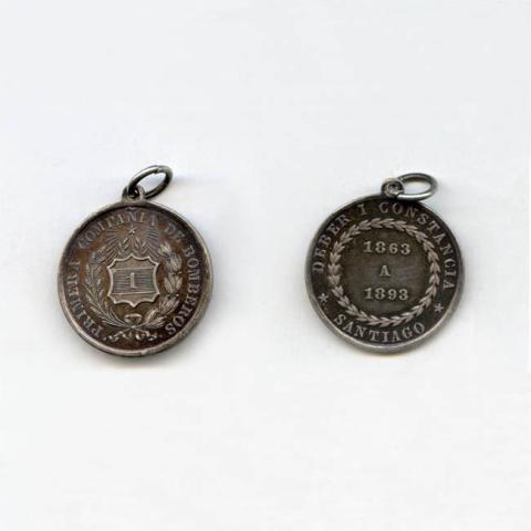 Primera imagen del registro Primera compañía de bomberos.Deber y constancia Santiago 1863 a 1893