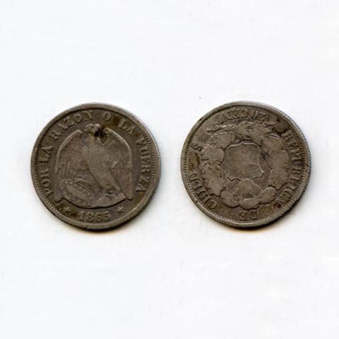 Primera imagen del registro 20 centavos 1865