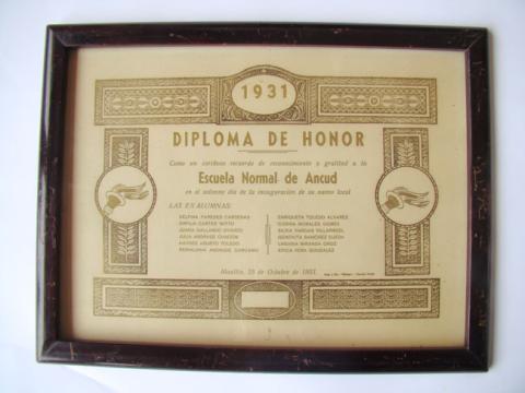 Primera imagen del registro Diploma de honor