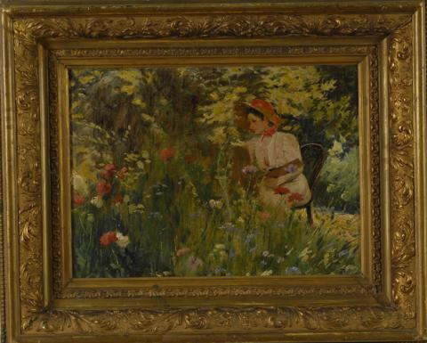 Primera imagen del registro Dama pintando el jardín