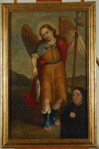 Primera imagen del registro Arcángel San Rafael con la donante Manuela Echeverría Larraín de Morandé