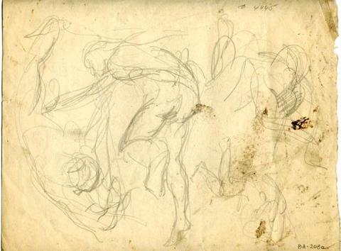Primera imagen del registro Croquis de figura con armadura/ Croquis de figura masculina