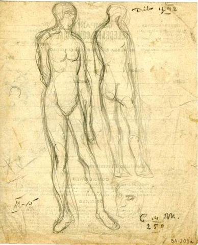 Primera imagen del registro Croquis de figura femenina/ Croquis de figuras humanas
