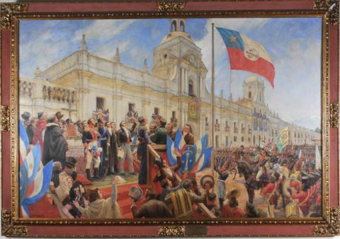 Primera imagen del registro Jura de la Independencia en la Plaza de Armas de Santiago