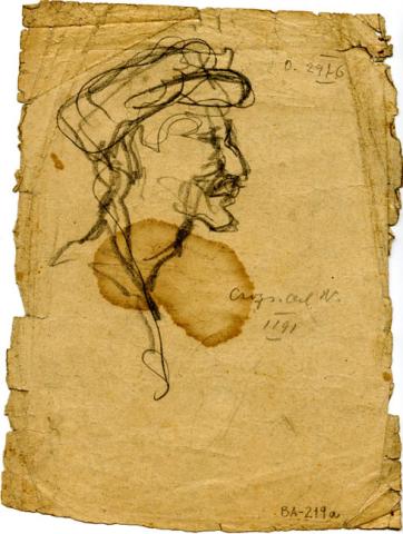 Primera imagen del registro Croquis de cabeza masculina/ Croquis de figura masculina