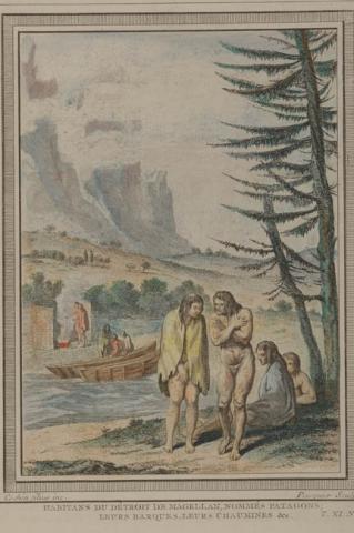 Primera imagen del registro Habitantes de Detroit de Magellan Hommes Patagons leurs Barques, leurs Chaumines & C
