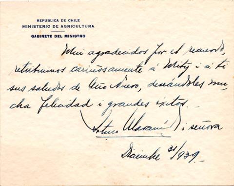 Primera imagen del registro Saludo de Año Nuevo, 1939