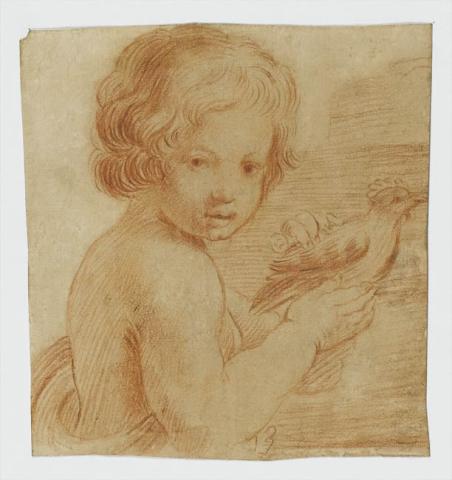 Primera imagen del registro Media figura de niño con pájaro