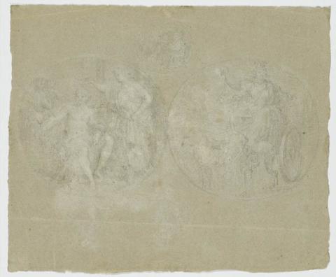 Primera imagen del registro Tres medallas (anverso) / Estudio de figura y drapeado (reverso)