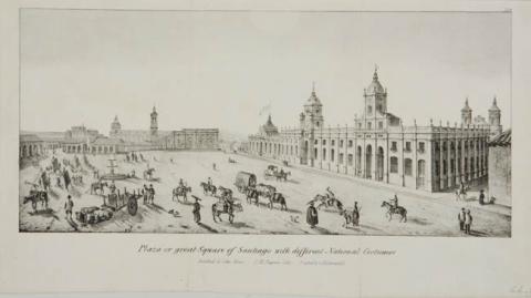 Primera imagen del registro Plaza or Great Square of Santiago with different National Costumes