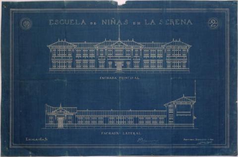 Primera imagen del registro Fachada de la Escuela de niñas de La Serena