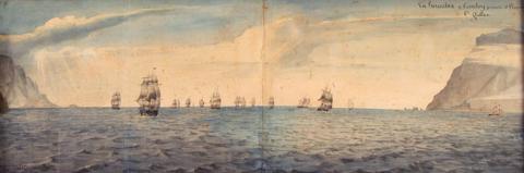 Primera imagen del registro La Escuadra y Convoy pasando el Boquerón de San Gallan