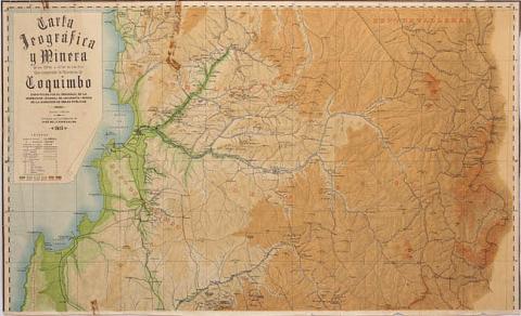 Primera imagen del registro Carta geográfica y minera de Coquimbo