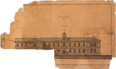 Primera imagen del registro Planta de la fachada principal de la casa de la Providencia de la Serena