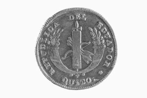 Primera imagen del registro 4 reales de la República de Ecuador