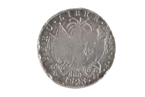 Primera imagen del registro 8 reales de la República de Perú, Remarca realista
