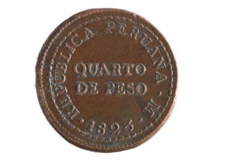 Primera imagen del registro 1 cuarto de peso de la República del Perú