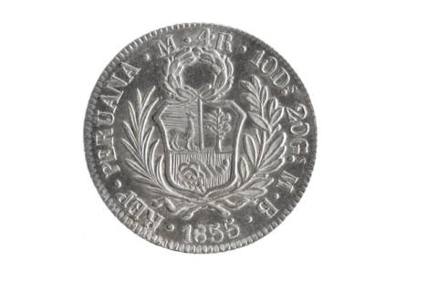 Primera imagen del registro 4 reales de la República de Perú